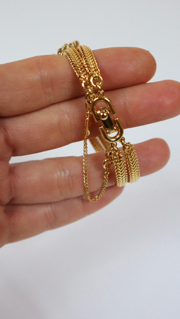 Gold Floral Charm Bracelet
