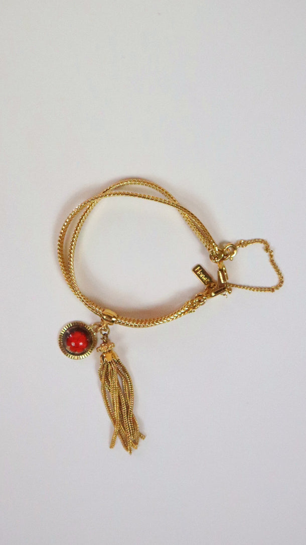 Gold Floral Charm Bracelet