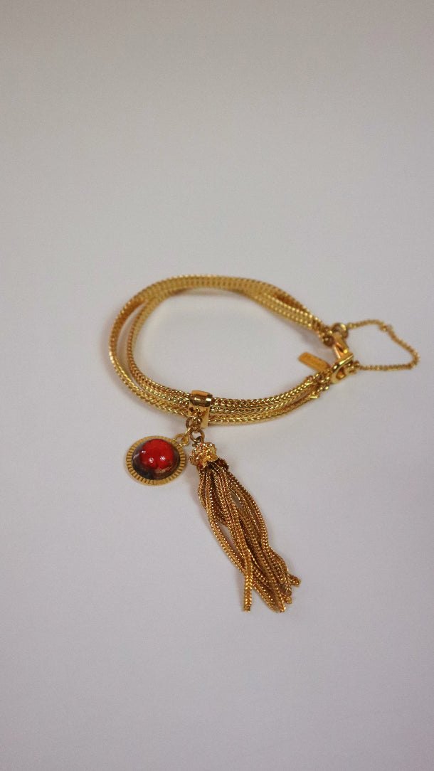 Gold Floral Charm Bracelet