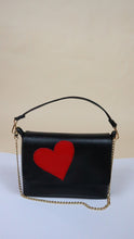 Load image into Gallery viewer, Charlotte Bag- Large Black w/red Hearts
