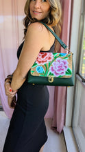 Load image into Gallery viewer, Charlotte Bag- Hand-painted Rose in Tan
