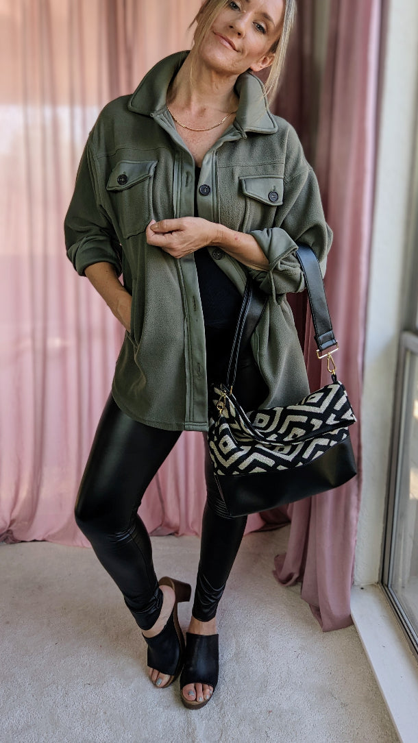 Cecile Bag- Tan & Black Woven