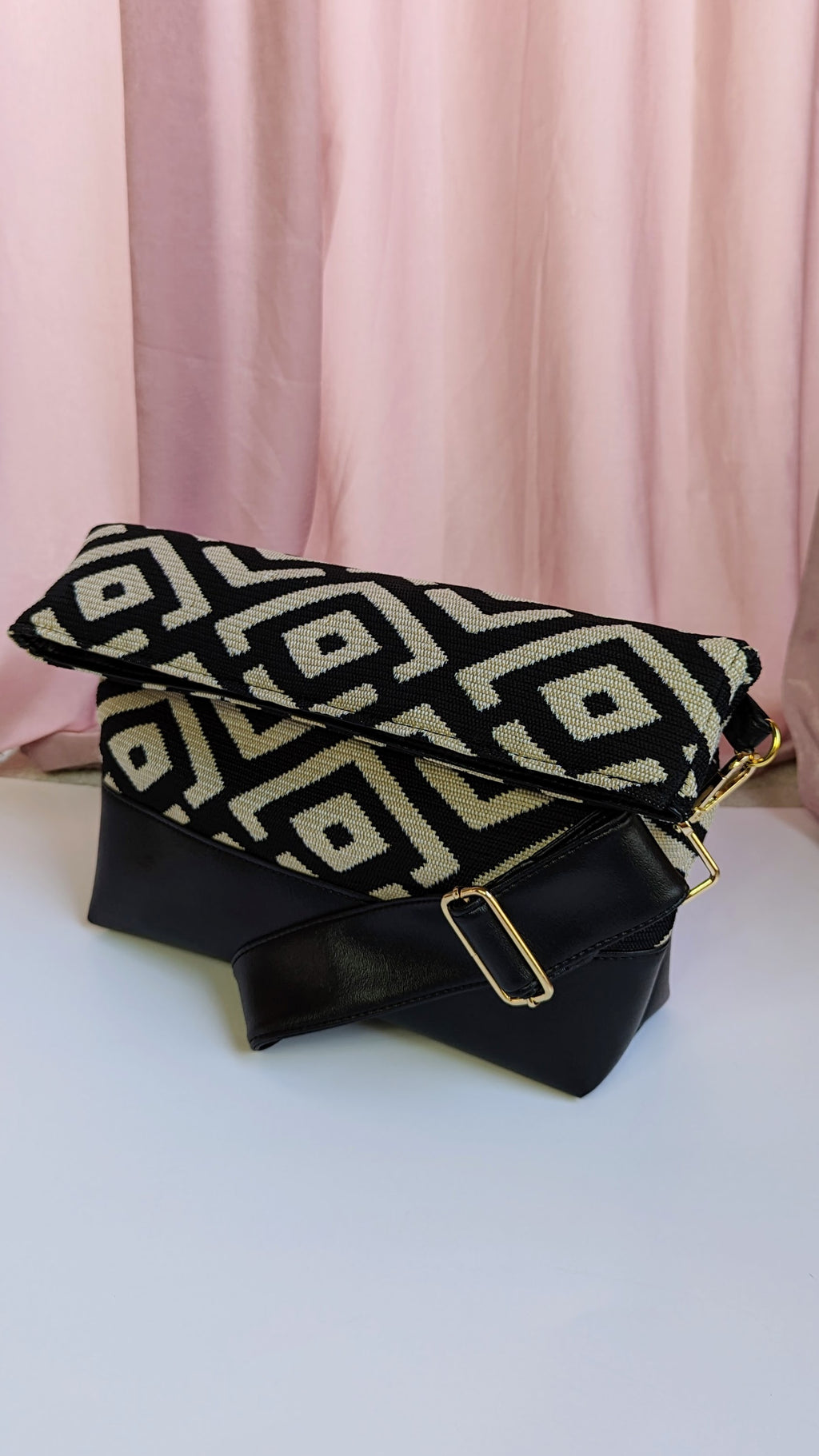 Cecile Bag- Tan & Black Woven