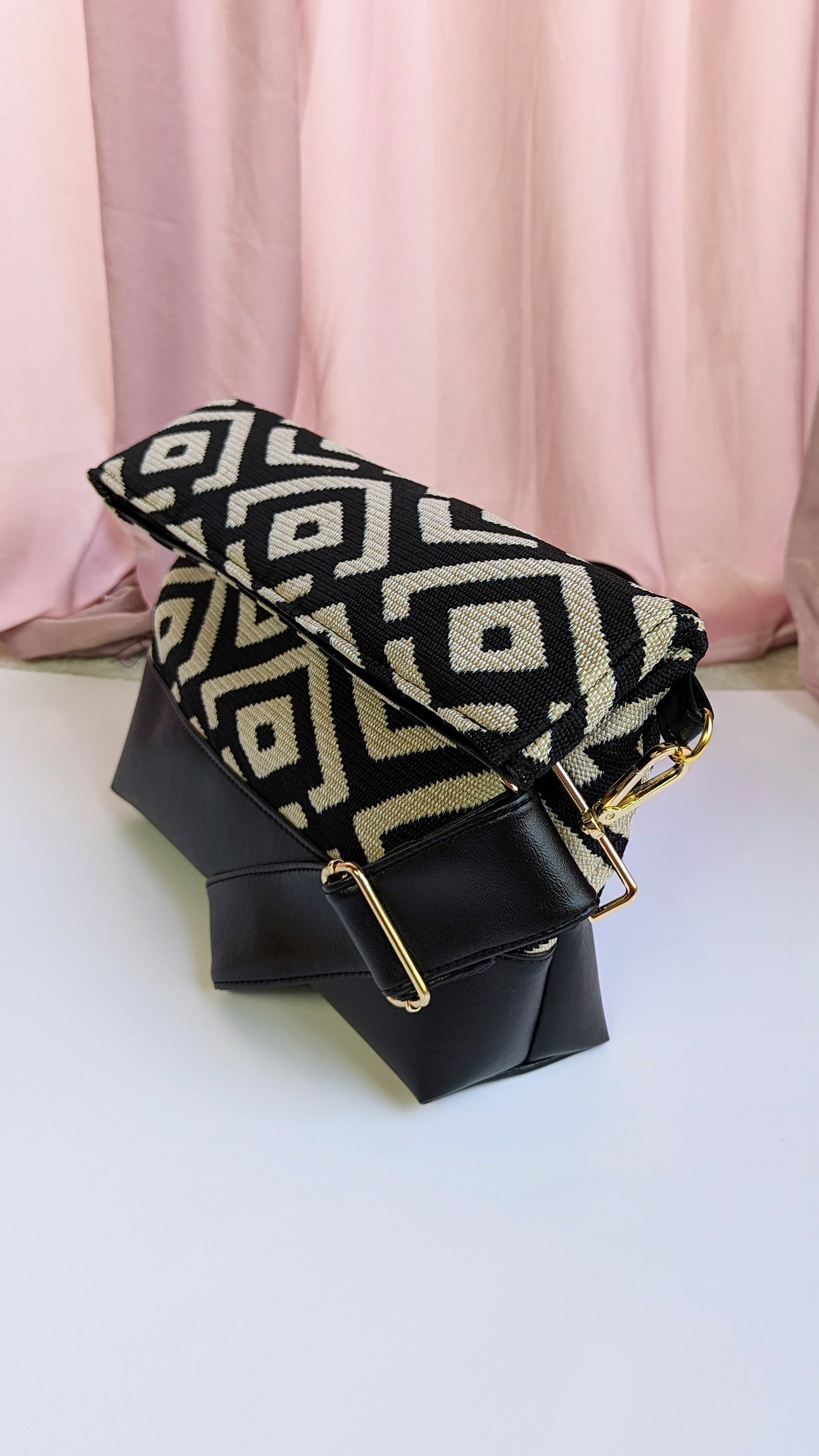 Cecile Bag- Tan & Black Woven