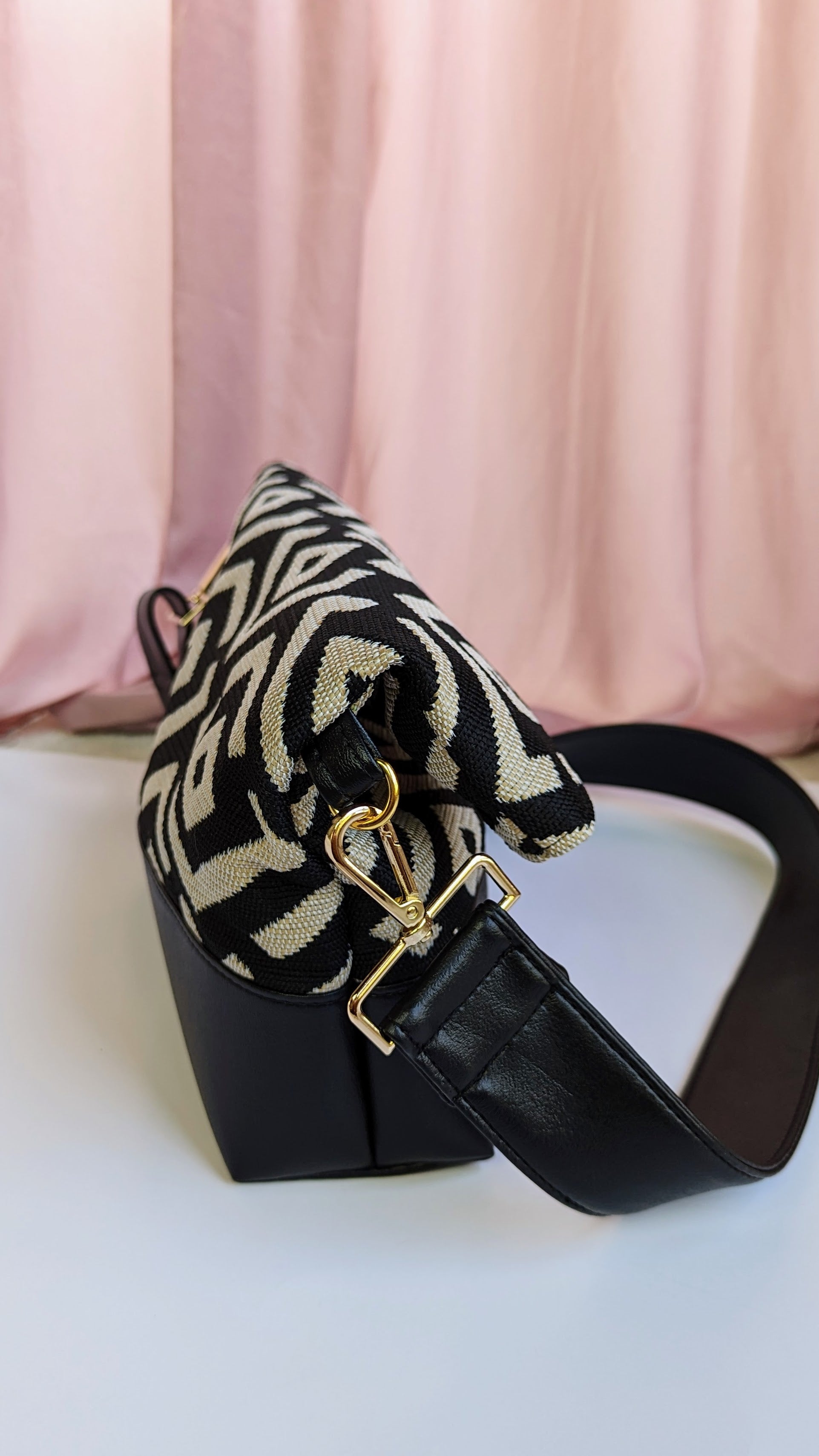 Cecile Bag- Tan & Black Woven