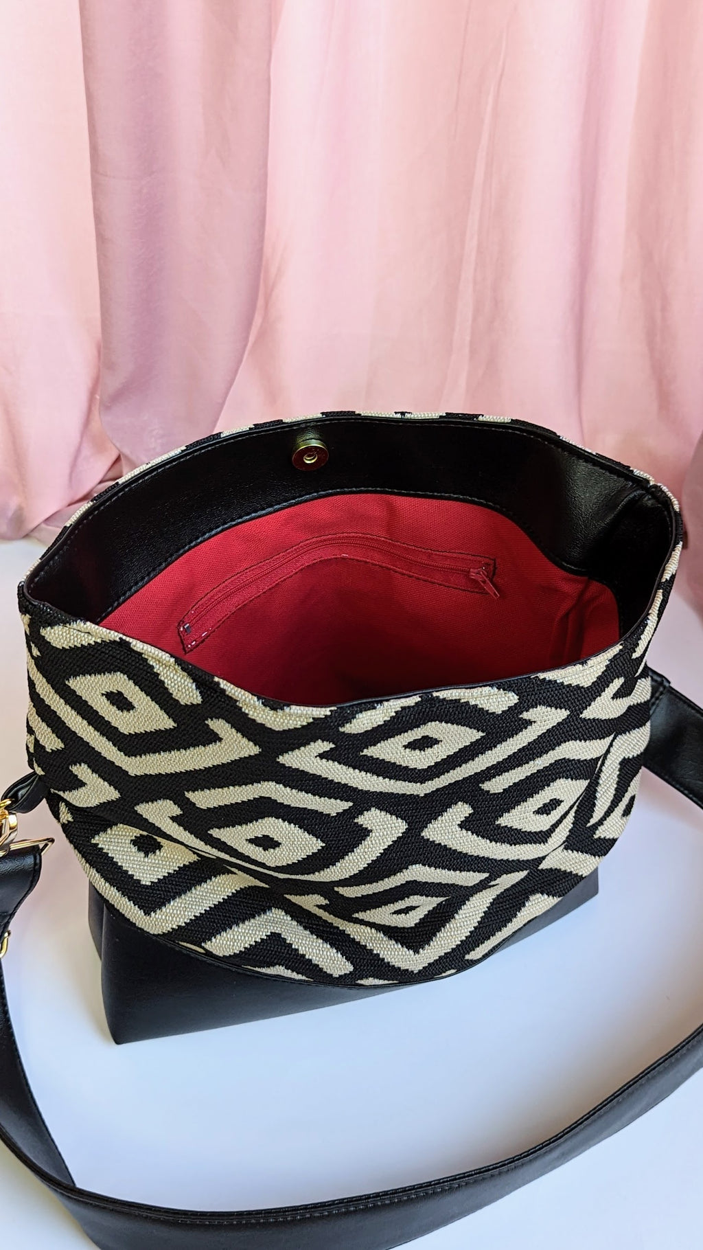 Cecile Bag- Tan & Black Woven