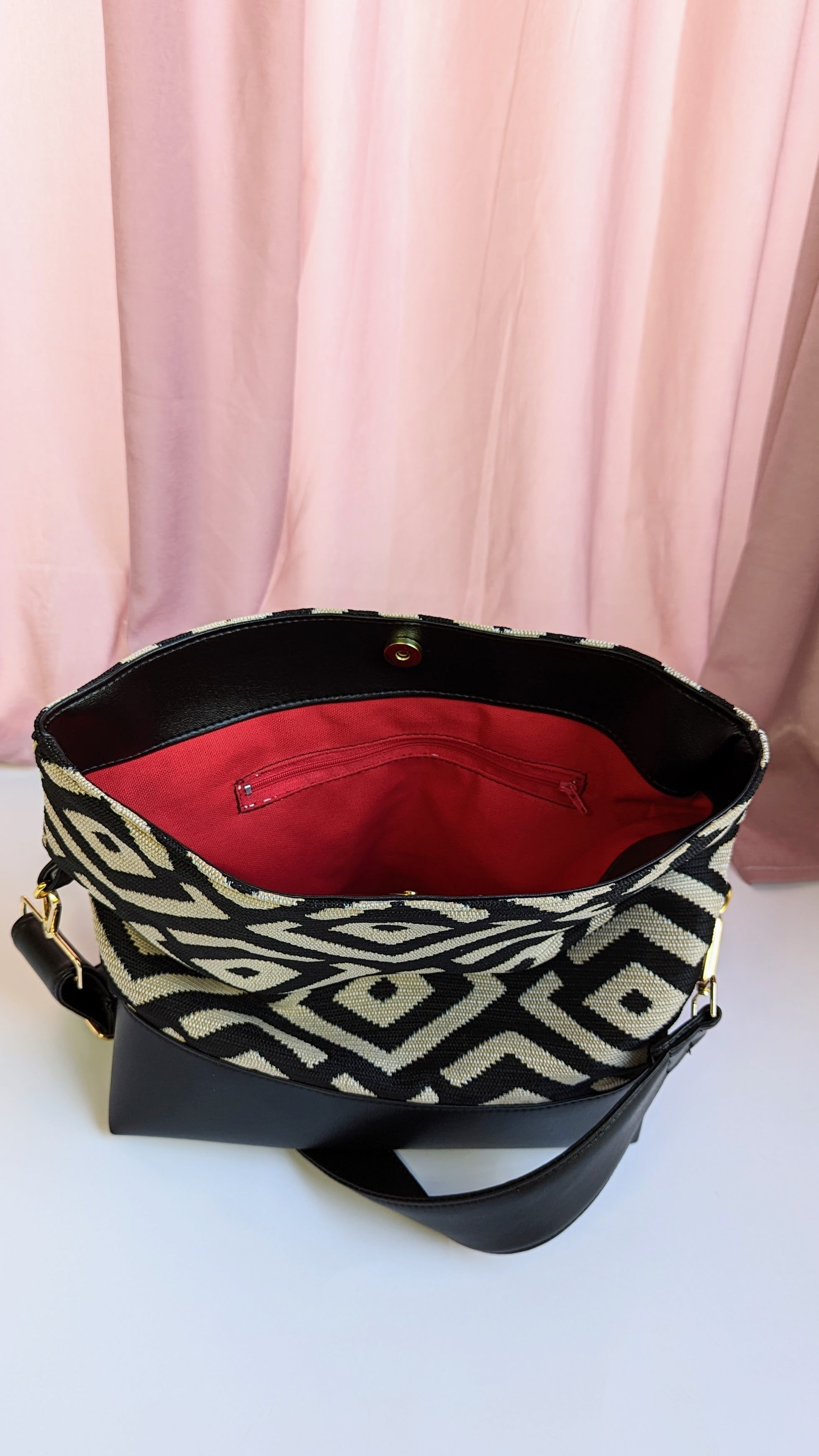 Cecile Bag- Tan & Black Woven
