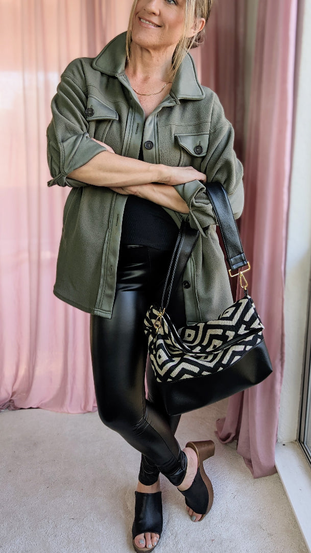 Cecile Bag- Tan & Black Woven