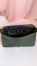 Load image into Gallery viewer, Charlotte Bag- Hand-painted Rose In Green &amp; Cork
