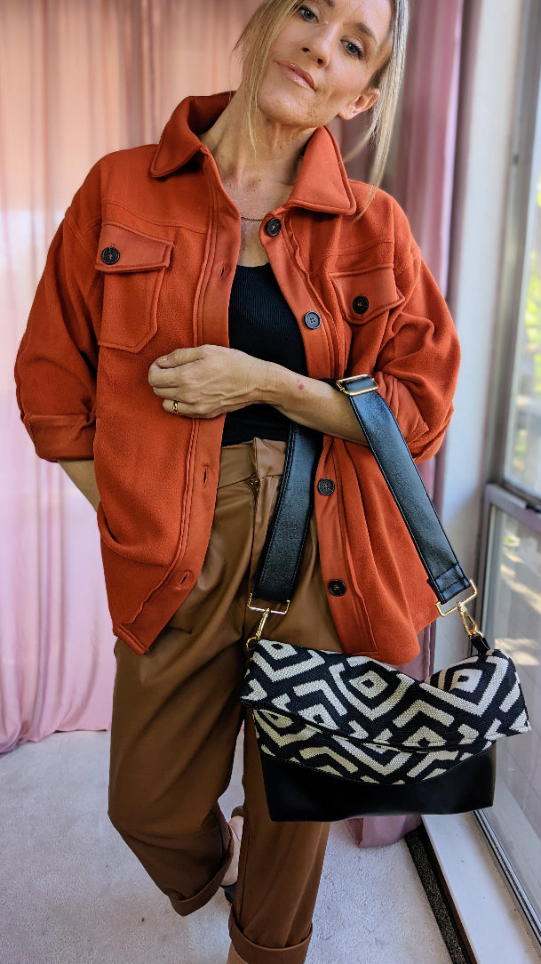 Cecile Bag- Tan & Black Woven