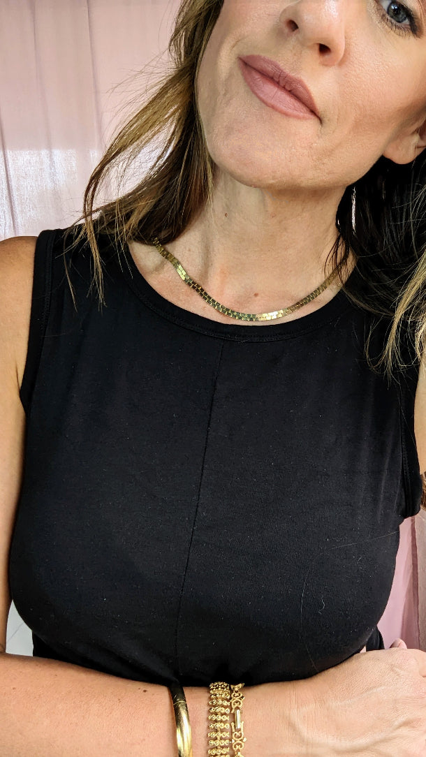 Gold Flat Chain Necklace