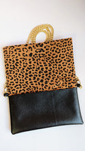 Load image into Gallery viewer, Colette Fold Over- Black &amp; Leopard
