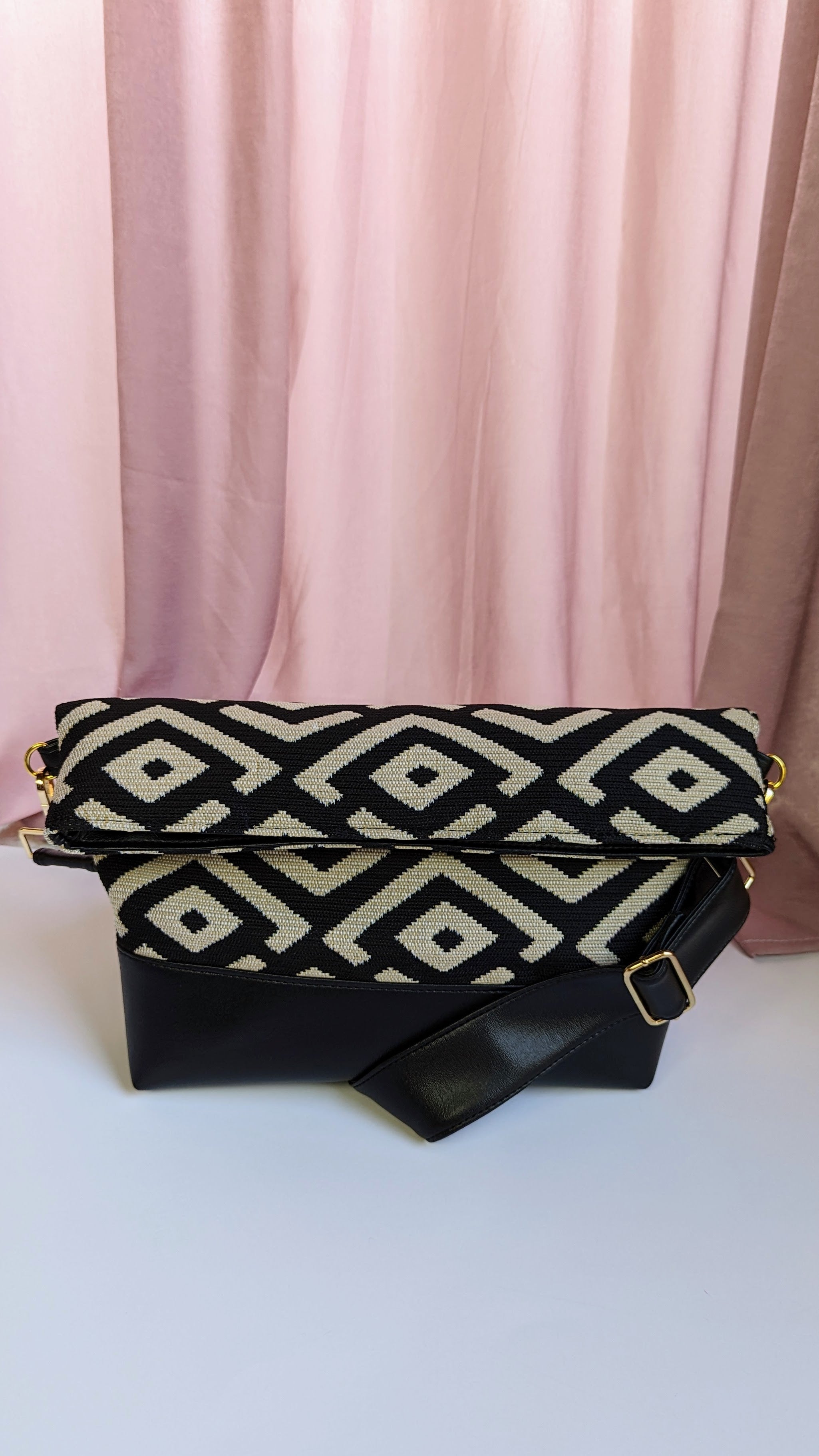 Cecile Bag- Tan & Black Woven